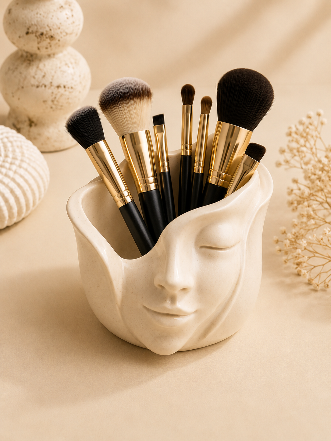 Serenity Face Decorative Vase | Handmade Modern Sculptural Organizer
